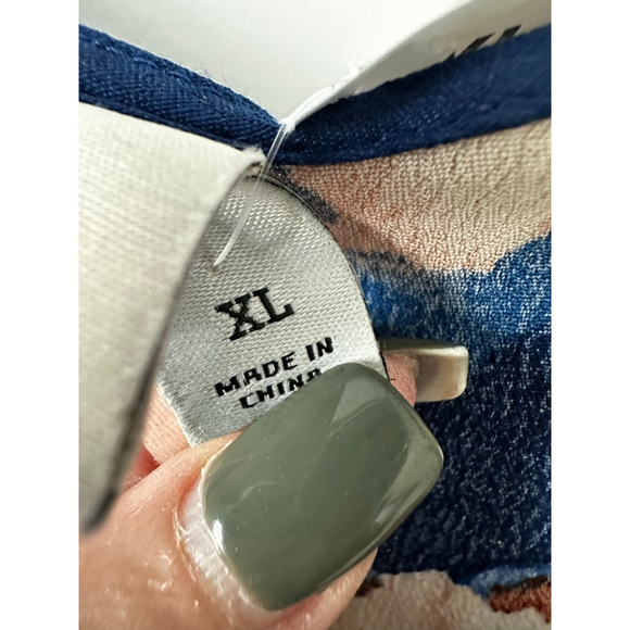 Women's A New Day Navy Floral V-Neck Tiered Dress XL - Picture 4 of 8